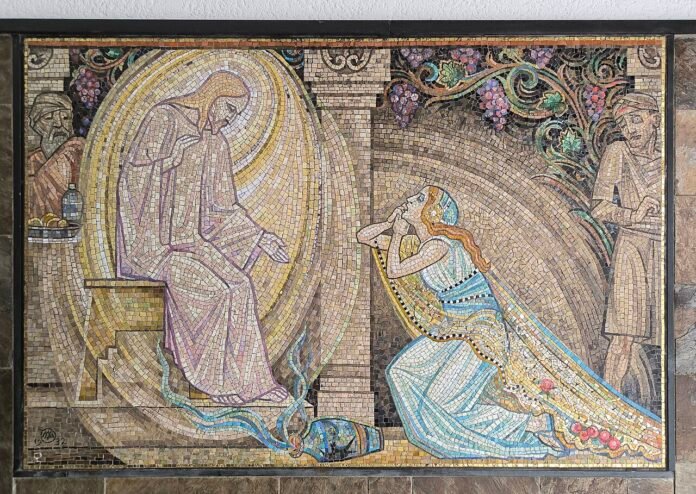 Mary_Magdalene_and_Jesus_mosaic_in_Amsterdam Prayer to St. Mary Magdalene for everlasting joy